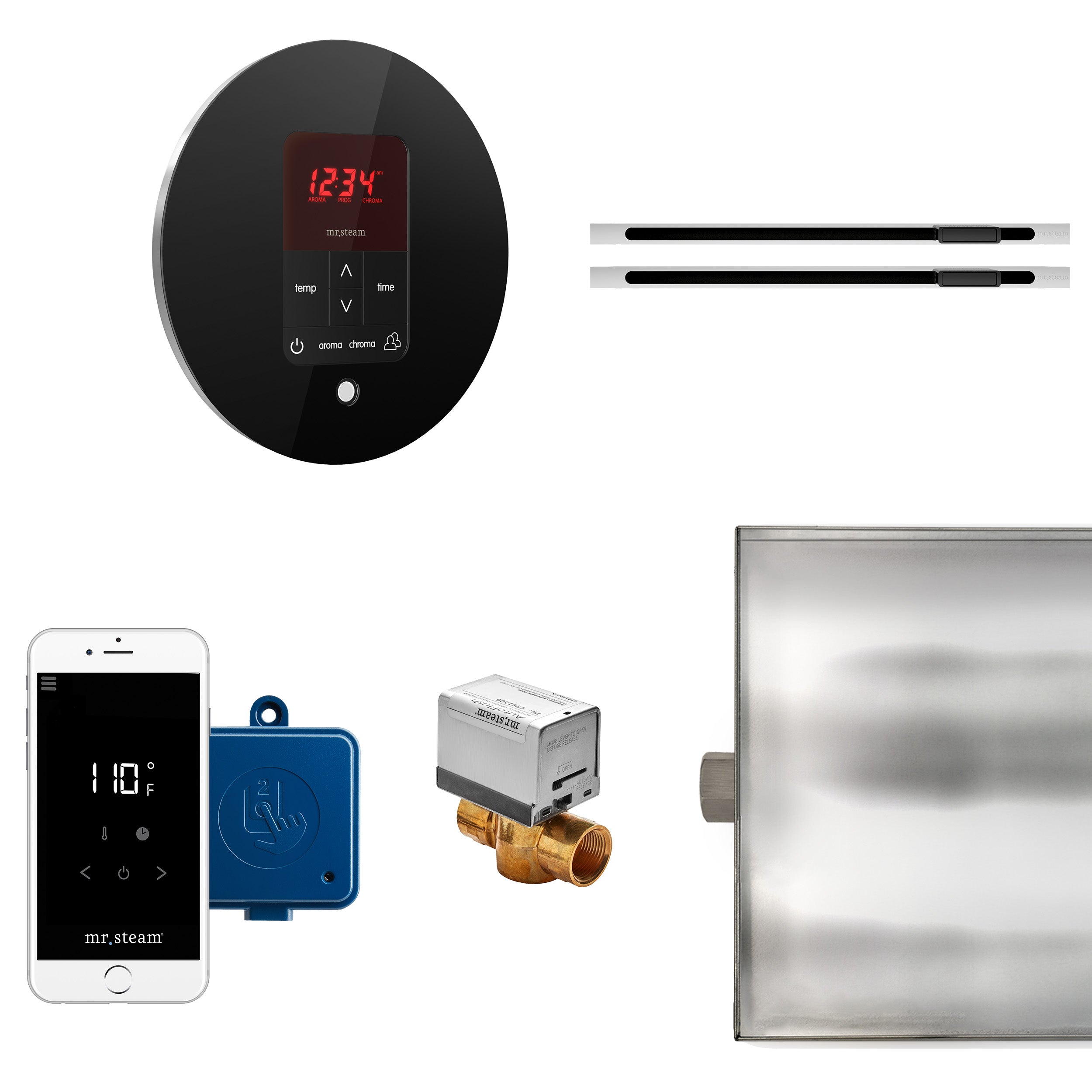 Mr Steam Butler Max Linear Steam Shower Control Package with iTempoPlus Control and Linear SteamHead