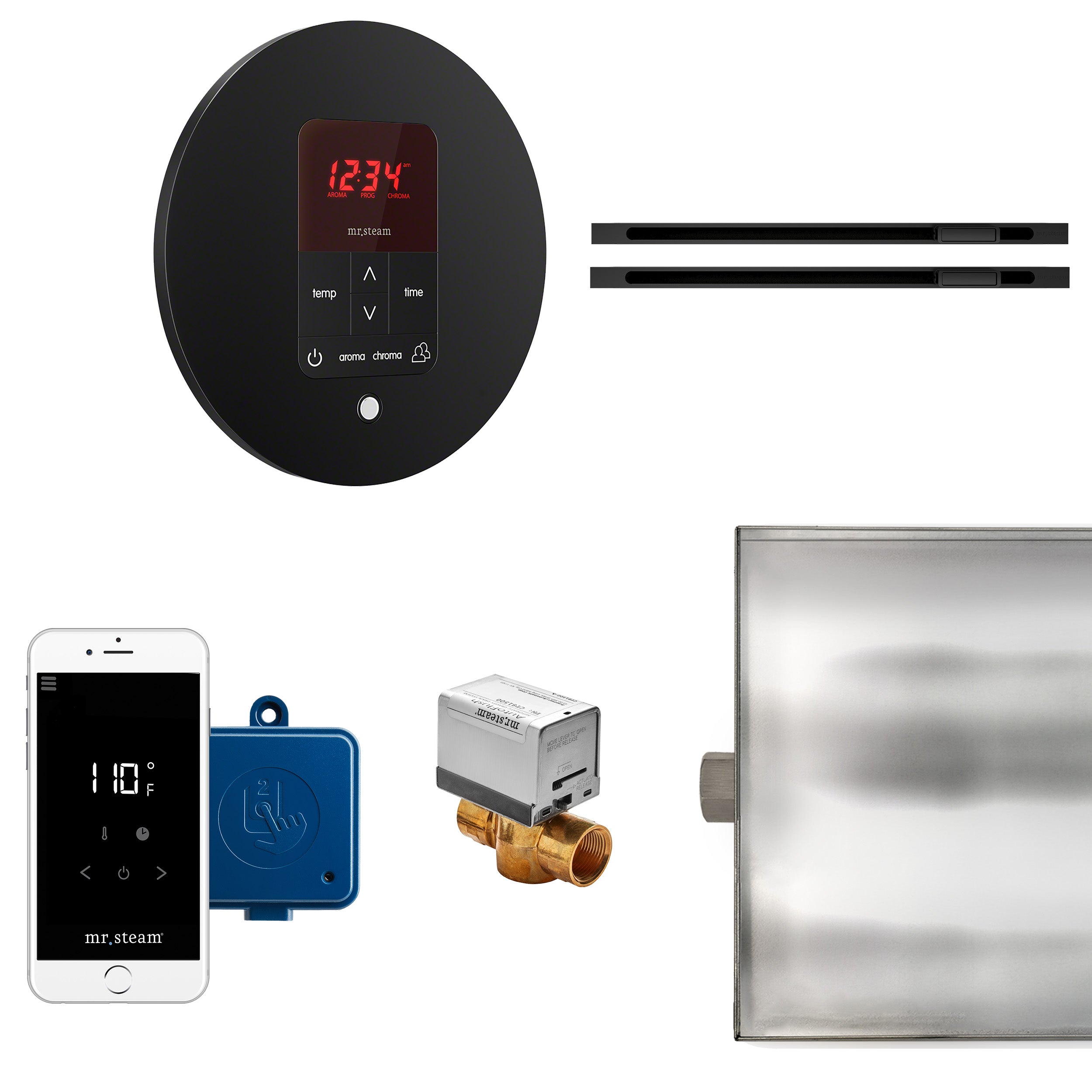 Mr Steam Butler Max Linear Steam Shower Control Package with iTempoPlus Control and Linear SteamHead