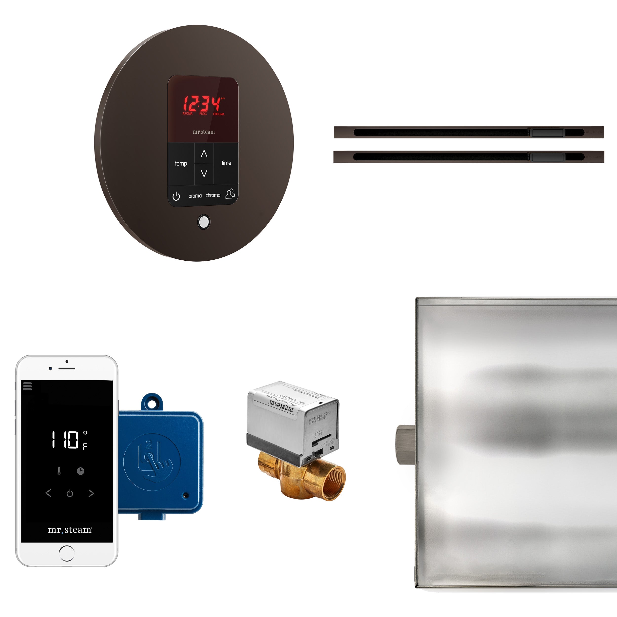 Mr Steam Butler Max Linear Steam Shower Control Package with iTempoPlus Control and Linear SteamHead