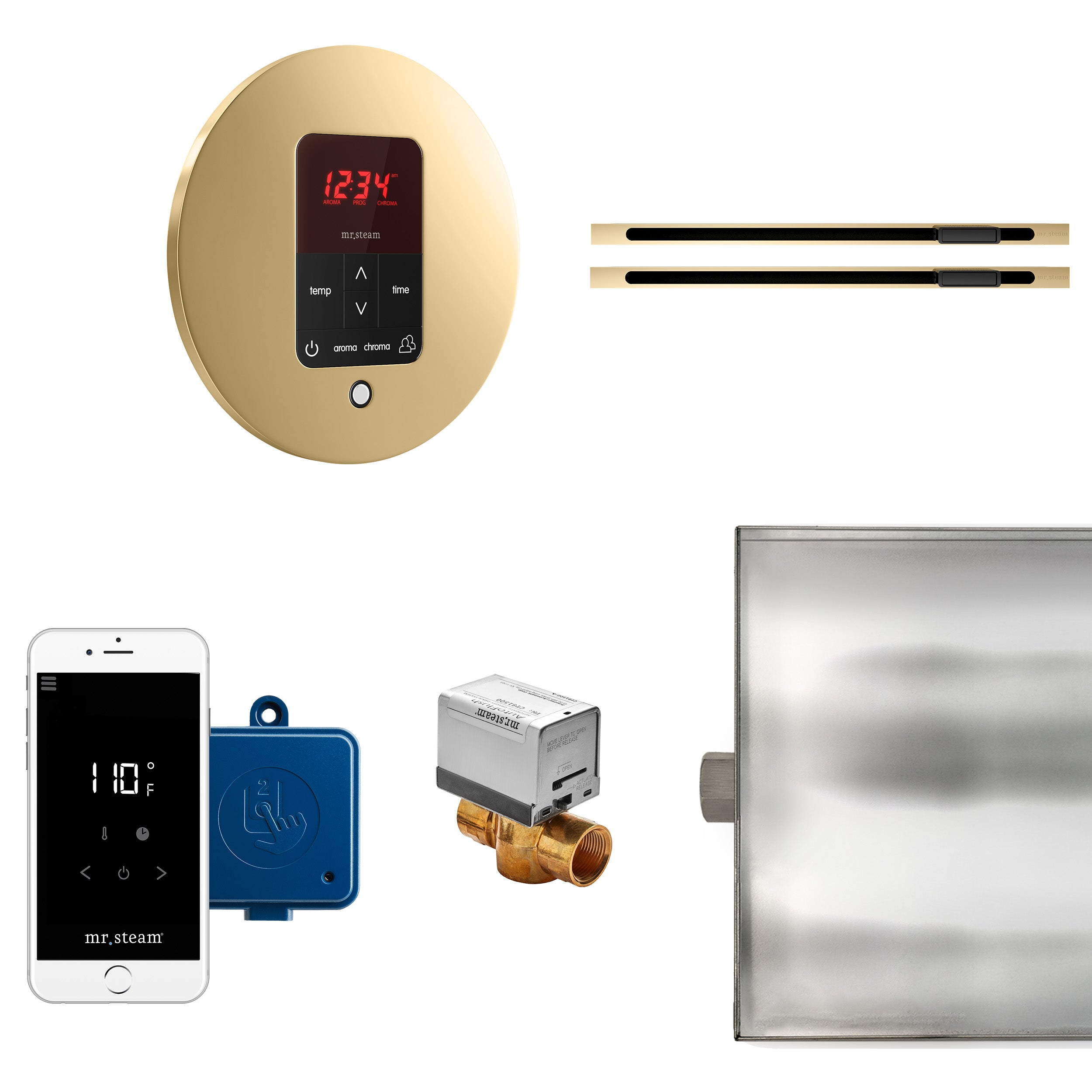 Mr Steam Butler Max Linear Steam Shower Control Package with iTempoPlus Control and Linear SteamHead