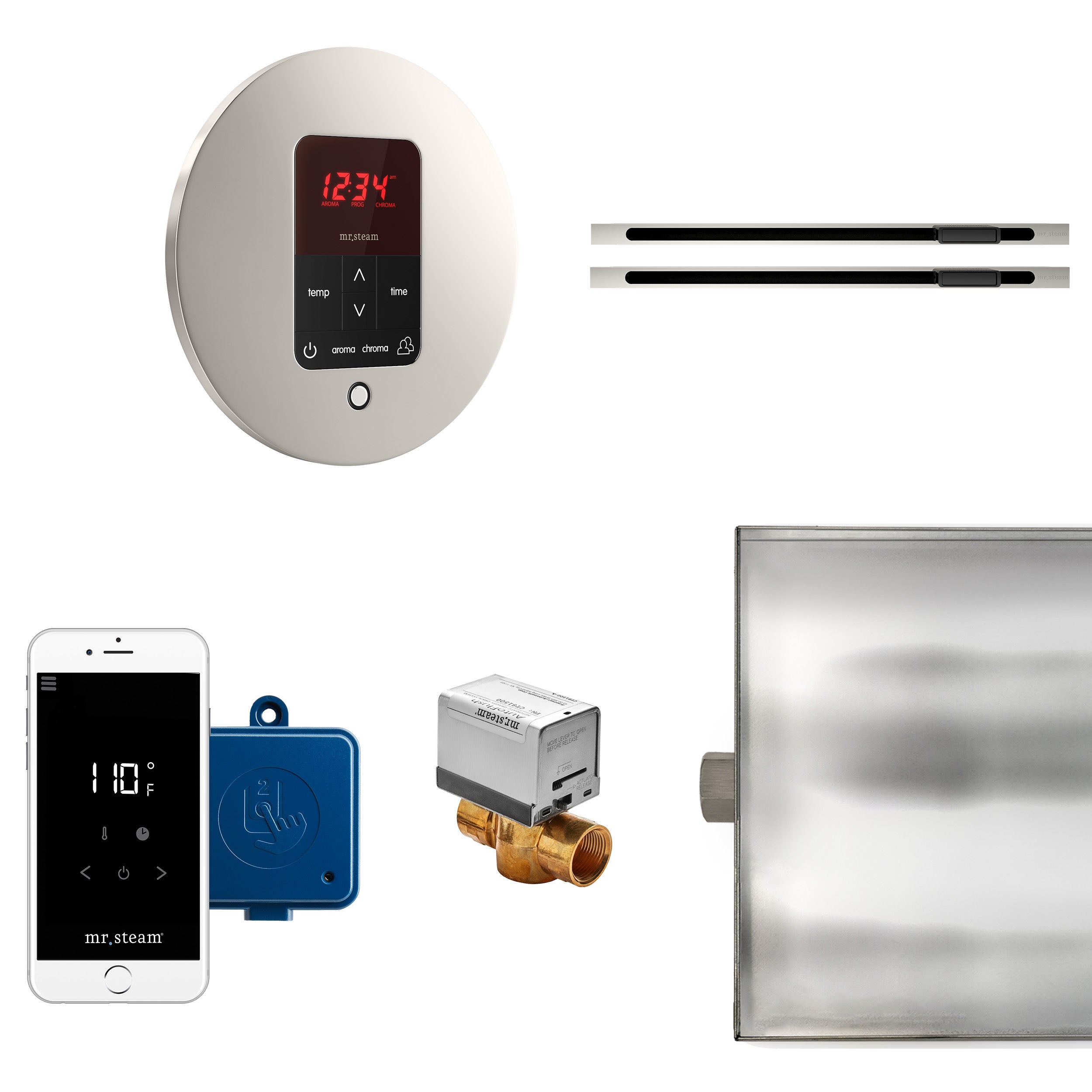 Mr Steam Butler Max Linear Steam Shower Control Package with iTempoPlus Control and Linear SteamHead