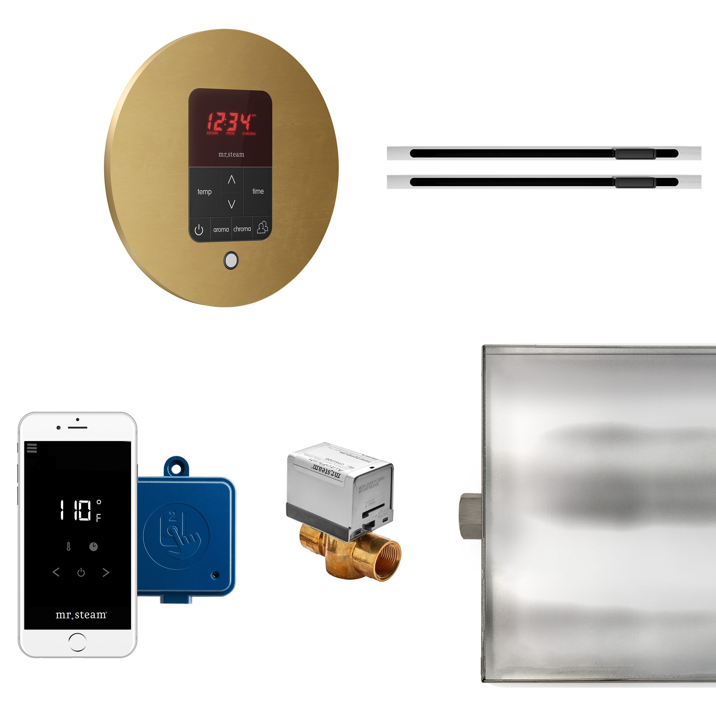 Mr Steam Butler Max Linear Steam Shower Control Package with iTempoPlus Control and Linear SteamHead