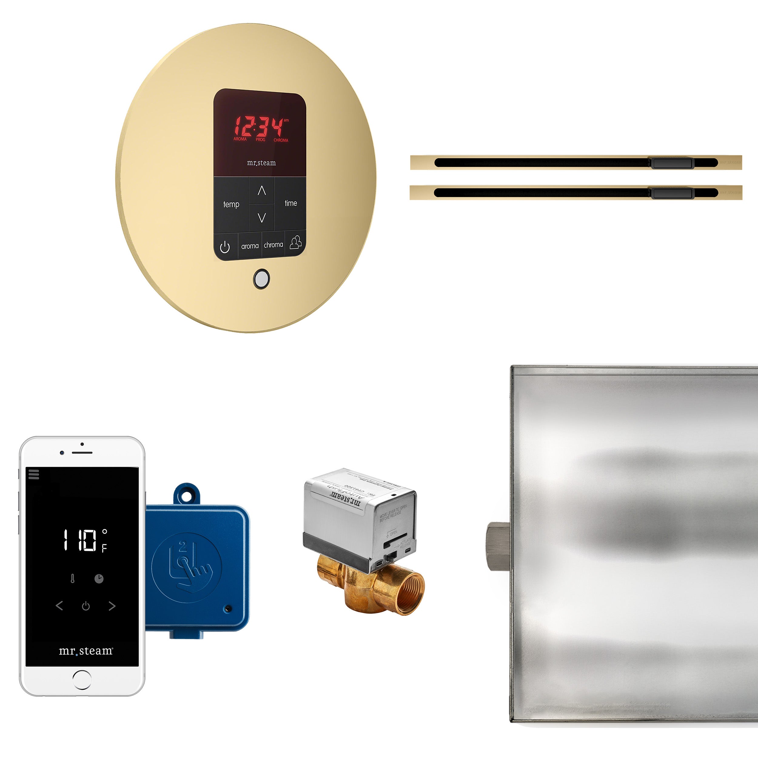 Mr Steam Butler Max Linear Steam Shower Control Package with iTempoPlus Control and Linear SteamHead