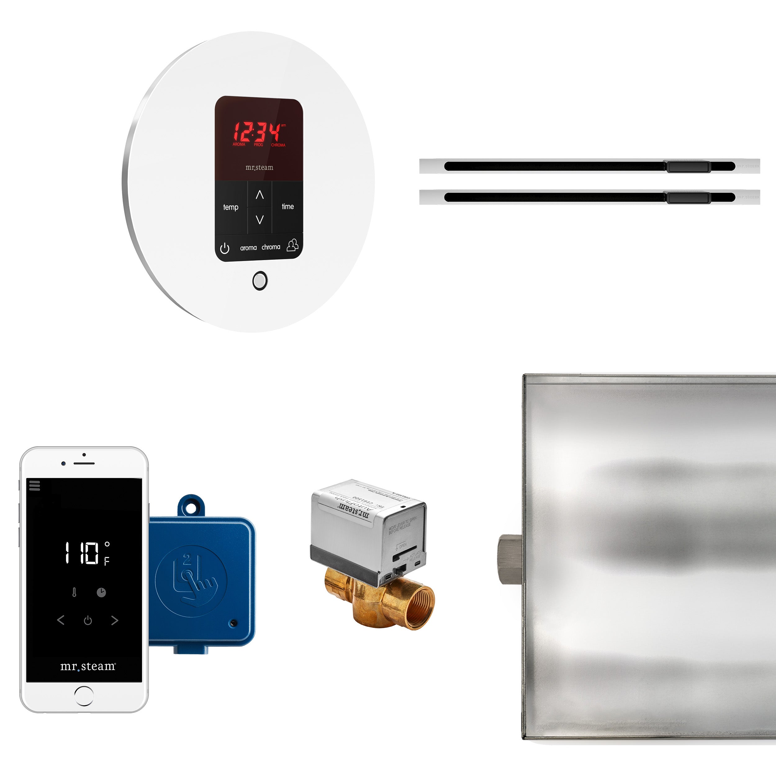 Mr Steam Butler Max Linear Steam Shower Control Package with iTempoPlus Control and Linear SteamHead