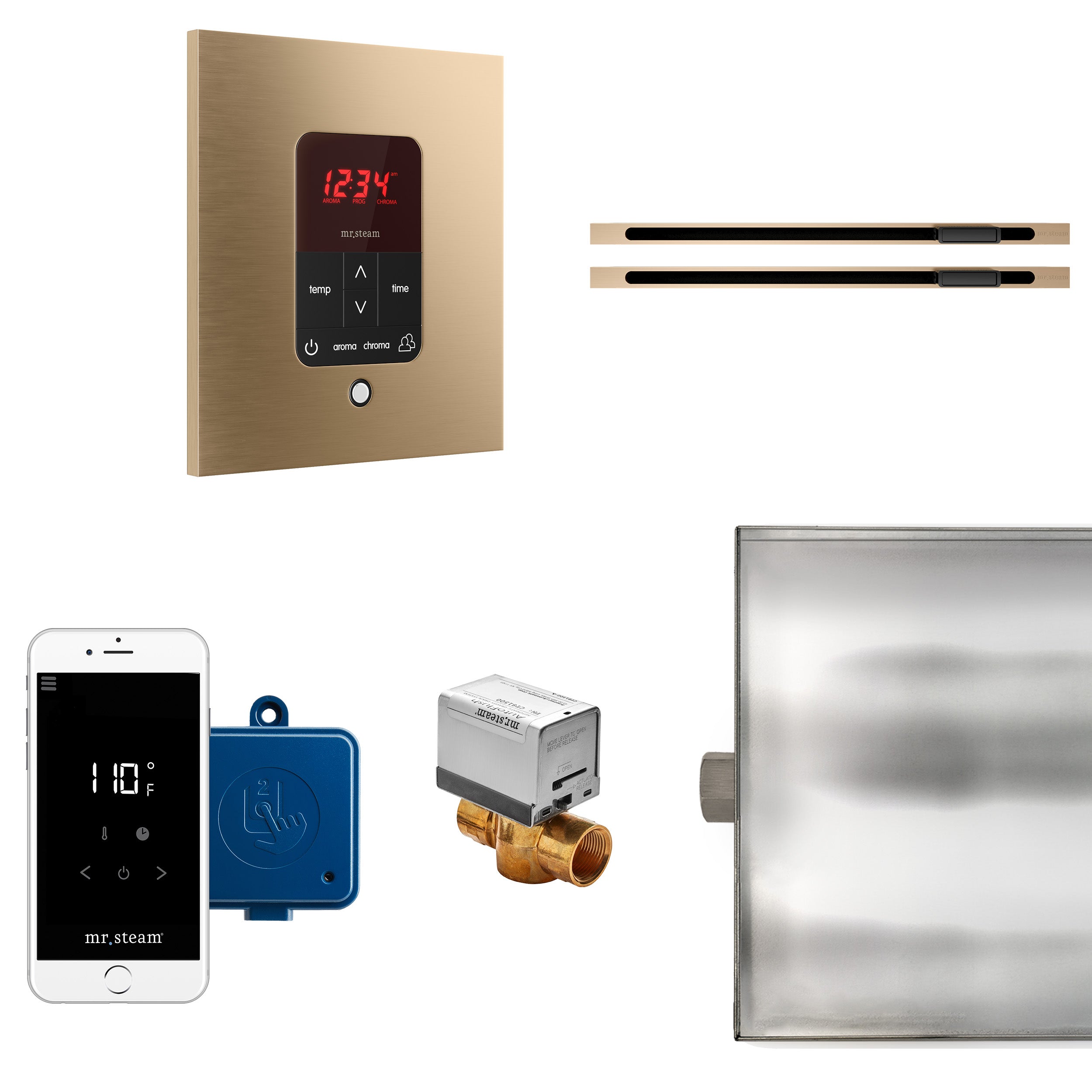 Mr Steam Butler Max Linear Steam Shower Control Package with iTempoPlus Control and Linear SteamHead