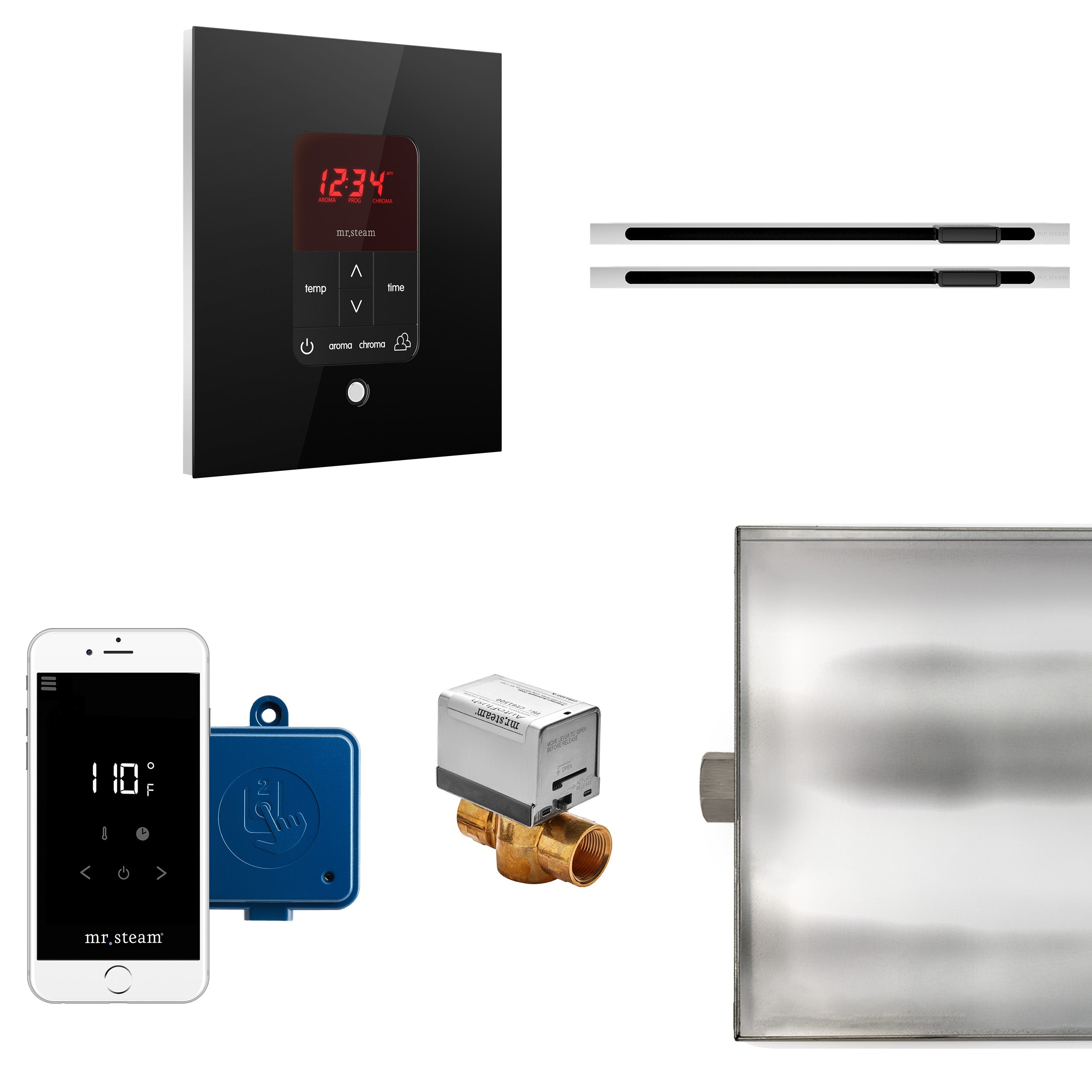 Mr Steam Butler Max Linear Steam Shower Control Package with iTempoPlus Control and Linear SteamHead