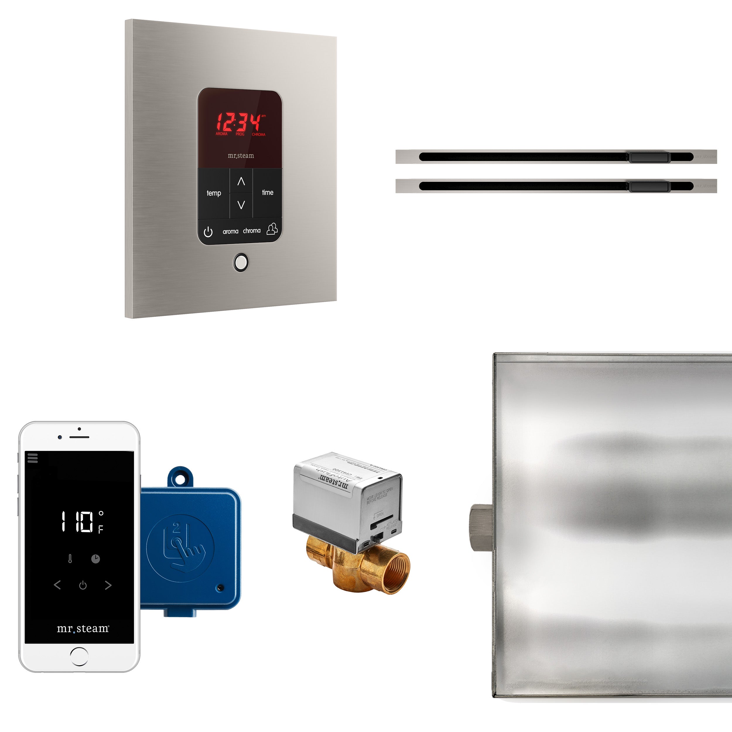 Mr Steam Butler Max Linear Steam Shower Control Package with iTempoPlus Control and Linear SteamHead