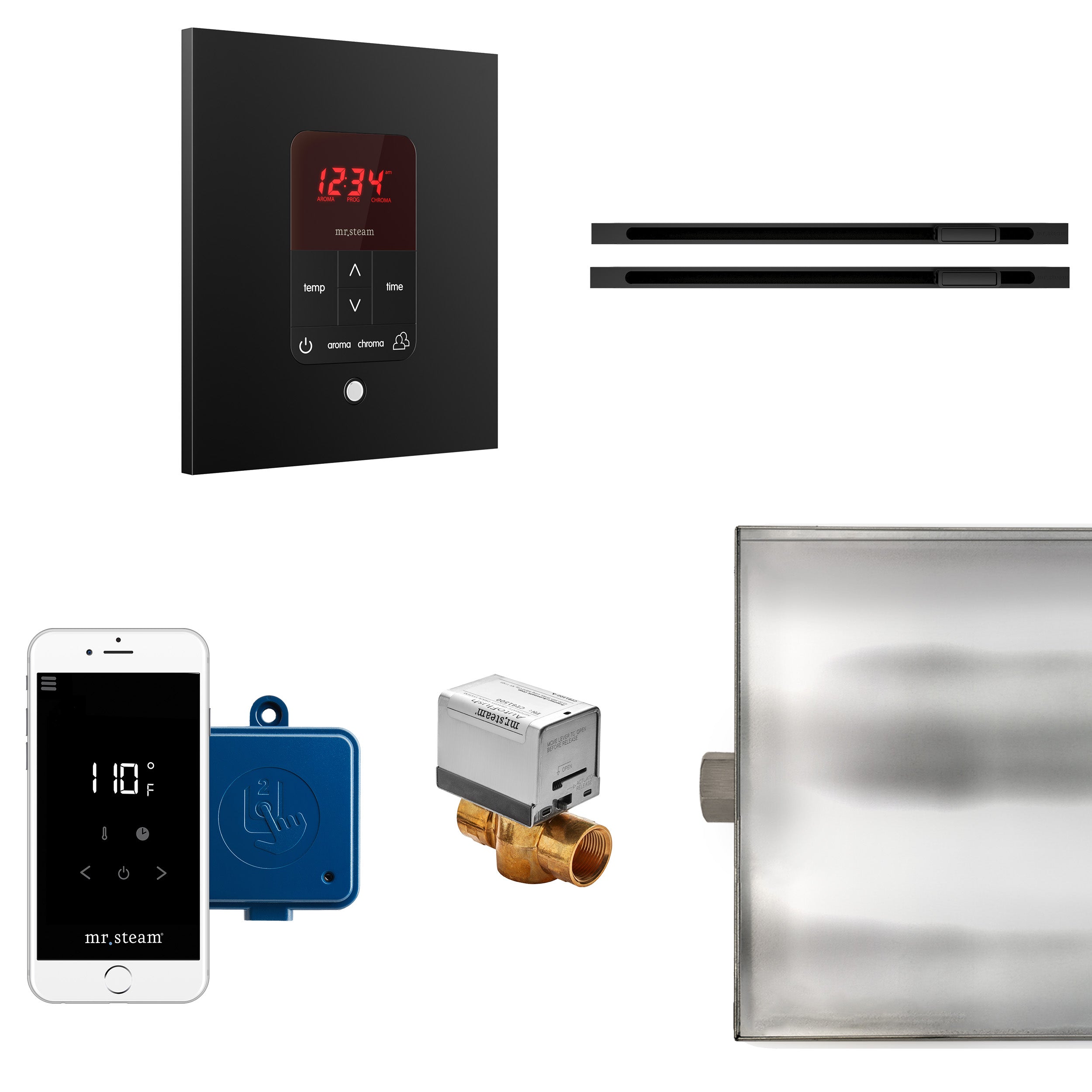 Mr Steam Butler Max Linear Steam Shower Control Package with iTempoPlus Control and Linear SteamHead