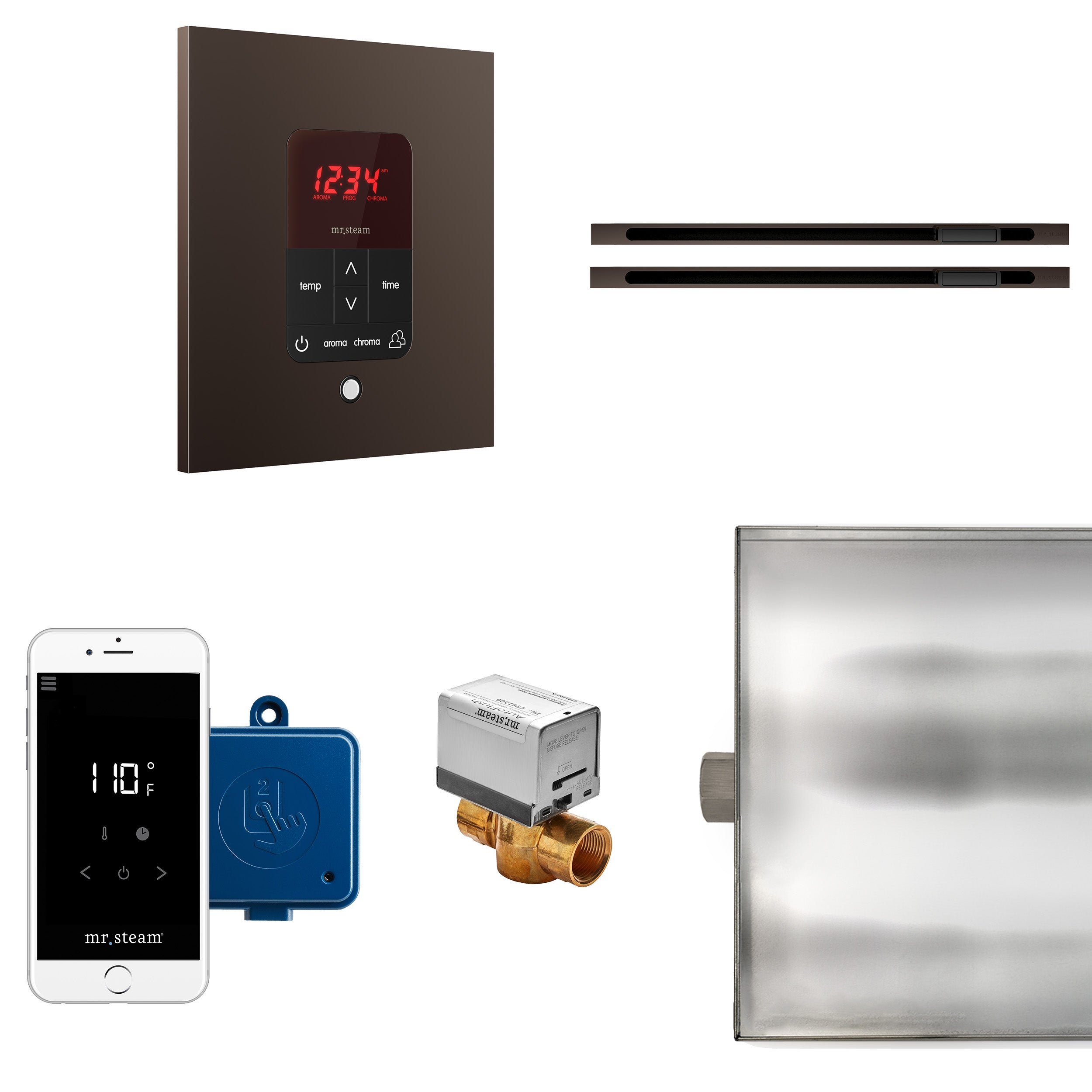 Mr Steam Butler Max Linear Steam Shower Control Package with iTempoPlus Control and Linear SteamHead