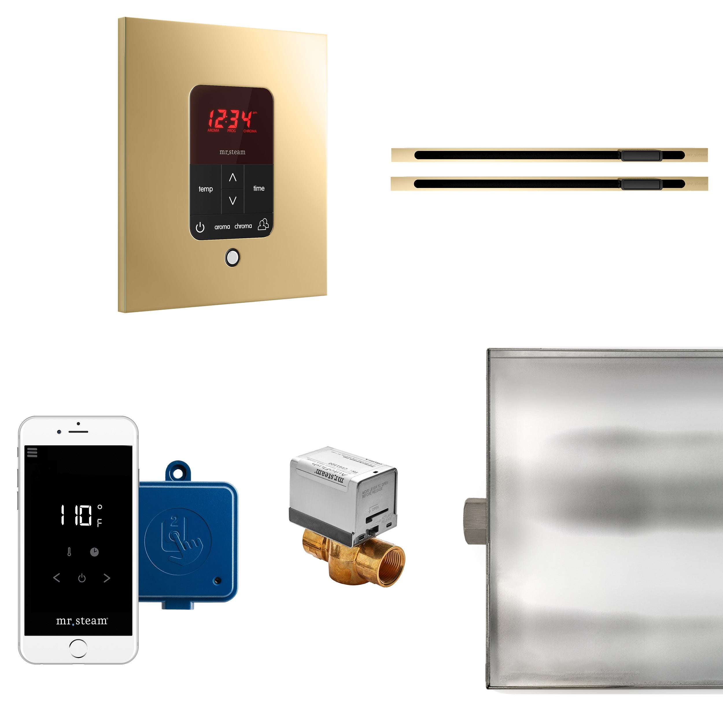 Mr Steam Butler Max Linear Steam Shower Control Package with iTempoPlus Control and Linear SteamHead