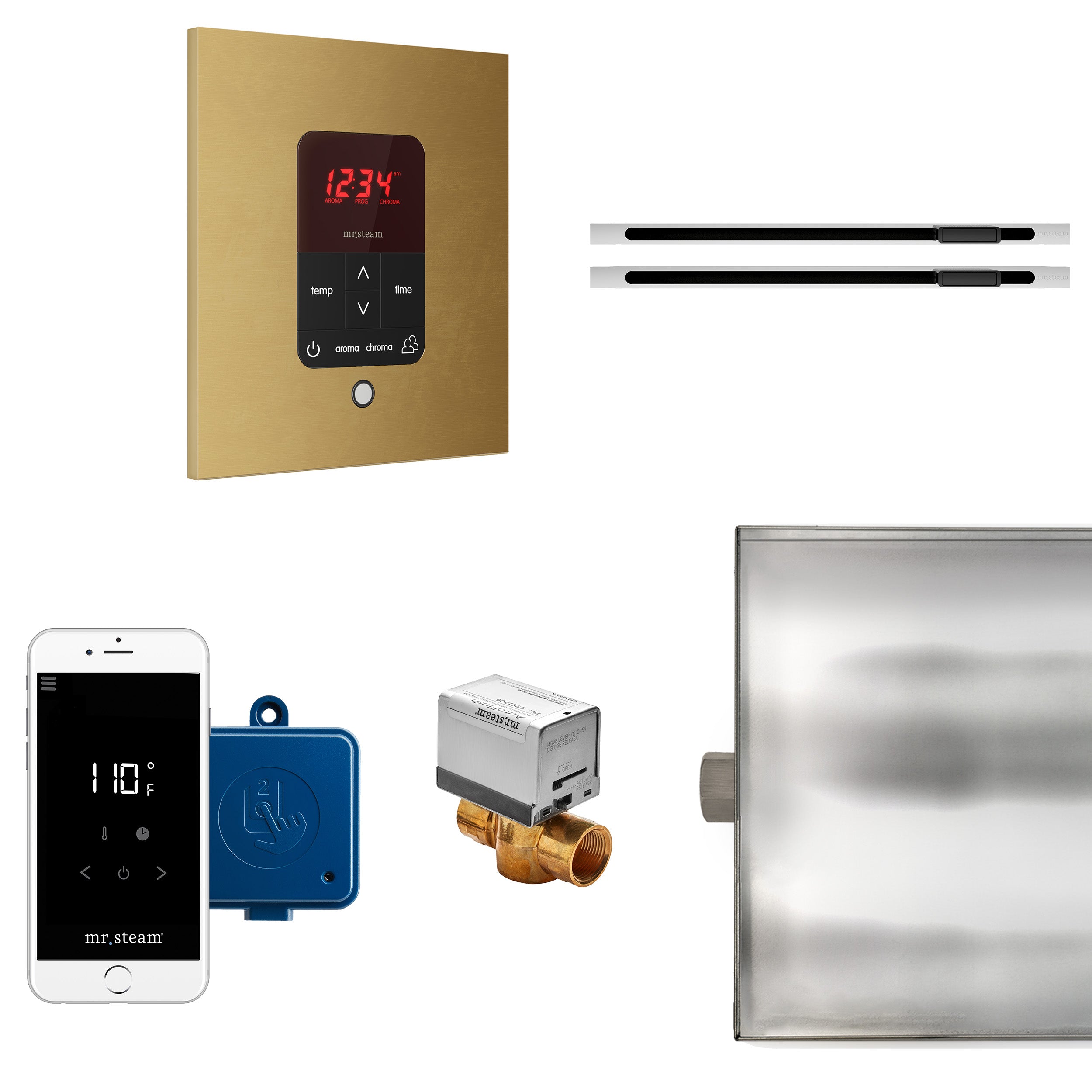 Mr Steam Butler Max Linear Steam Shower Control Package with iTempoPlus Control and Linear SteamHead