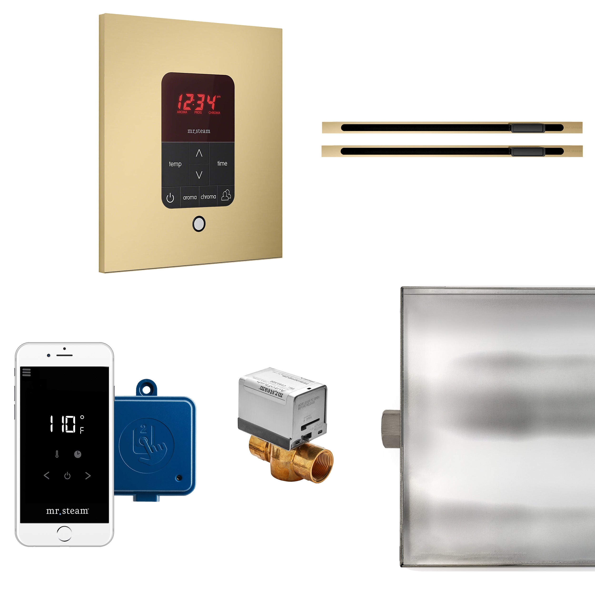 Mr Steam Butler Max Linear Steam Shower Control Package with iTempoPlus Control and Linear SteamHead