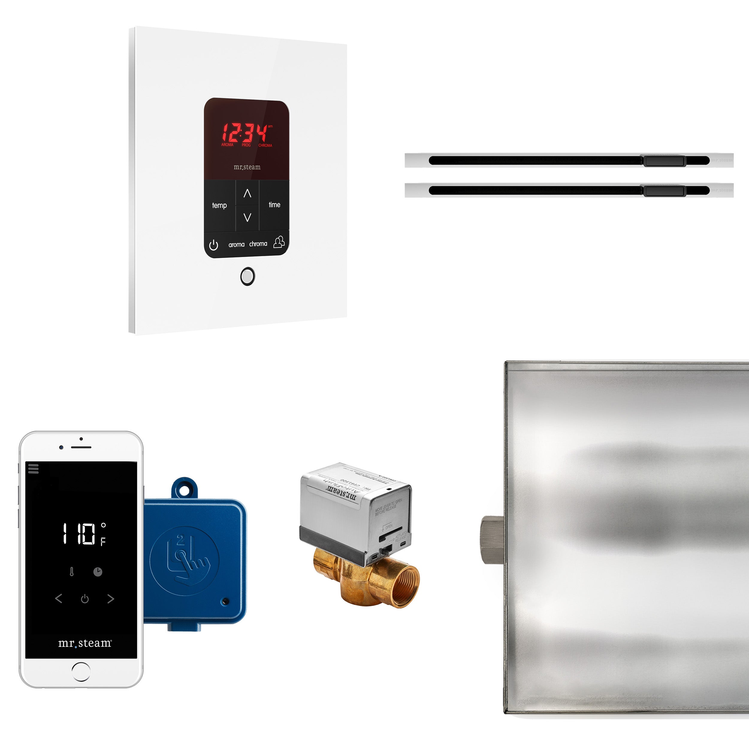 Mr Steam Butler Max Linear Steam Shower Control Package with iTempoPlus Control and Linear SteamHead
