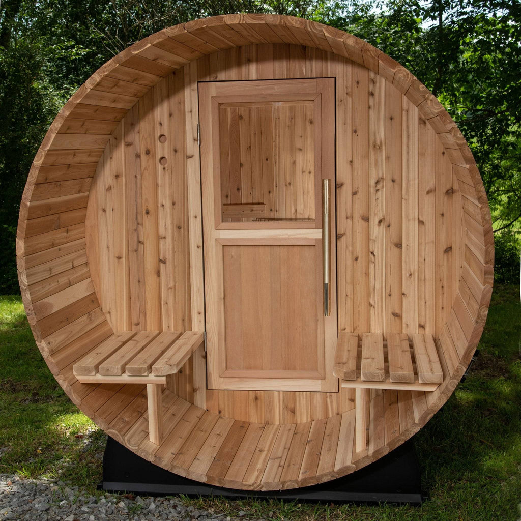 Almost Heaven Charleston 4 Person Canopy Barrel Sauna Rustic Cedar,Onyx - Stained Southern Pine Almost Heaven Sauna Barrel_Canopy_Charleston_Glass_Door_2_1024x1024_2x_68c771e5-bcf7-4936-8dbd-9ce24e845913.jpg