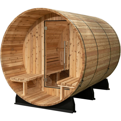 Almost Heaven Charleston 4 Person Canopy Barrel Sauna Rustic Cedar Almost Heaven Sauna Barrel_Canopy_Charleston_Glass_Door_white_bg_1024x1024_2x_1cd3c5cc-f77f-4424-9aac-02cadbc454f2.jpg
