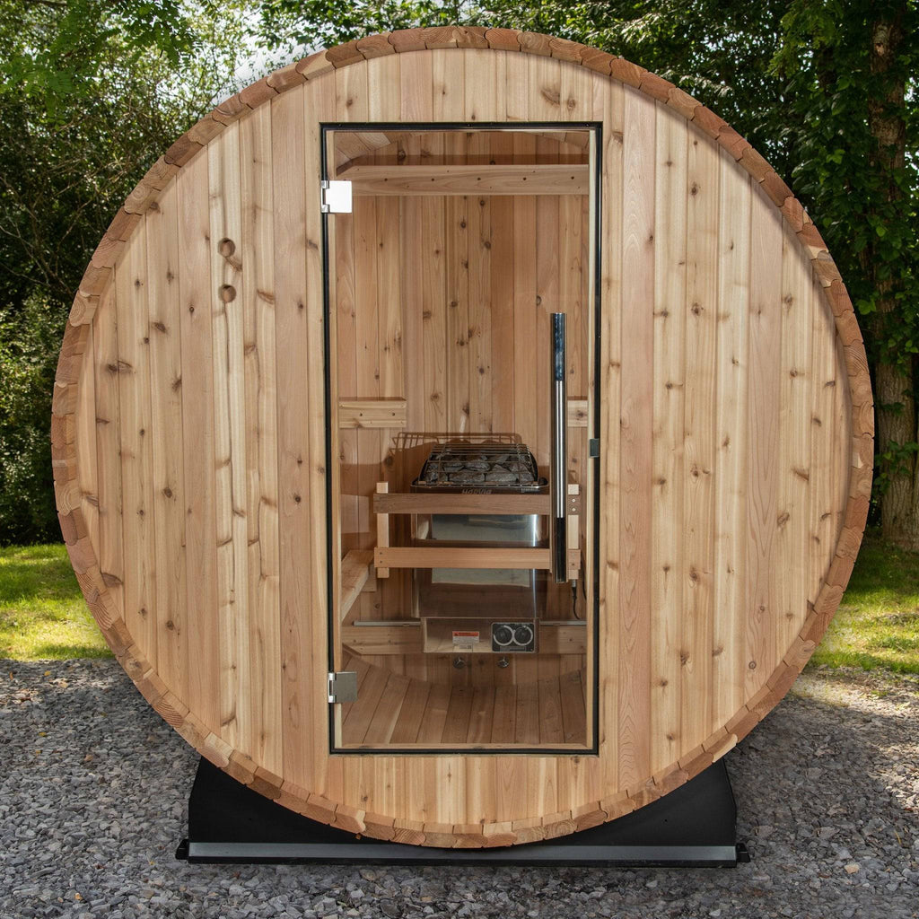 Almost Heaven Watoga 6x5 Classic Barrel Sauna (4-Person) Rustic Cedar,Onyx - Stained Southern Pine Almost Heaven Sauna Barrel_Classic_Watoga_glass_1024x1024_2x_4f0d8dc0-2a70-4cb3-891b-698c1ab2b604.jpg