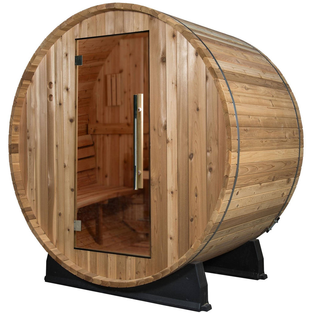 Almost Heaven Watoga 6x5 Classic Barrel Sauna (4-Person) Rustic Cedar,Onyx - Stained Southern Pine Almost Heaven Sauna Barrel_Classic_Watoga_glass_2_1024x1024_2x_61cba827-ce2c-4ce3-b728-8182d5e3e02f.jpg