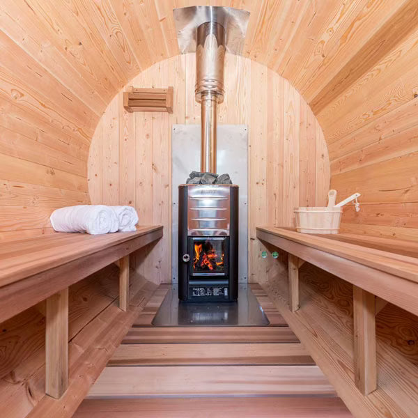 Dundalk Harmony Barrel Sauna 6'6" x 6'6" Dundalk LeisureCraft CTC22W-8.heic