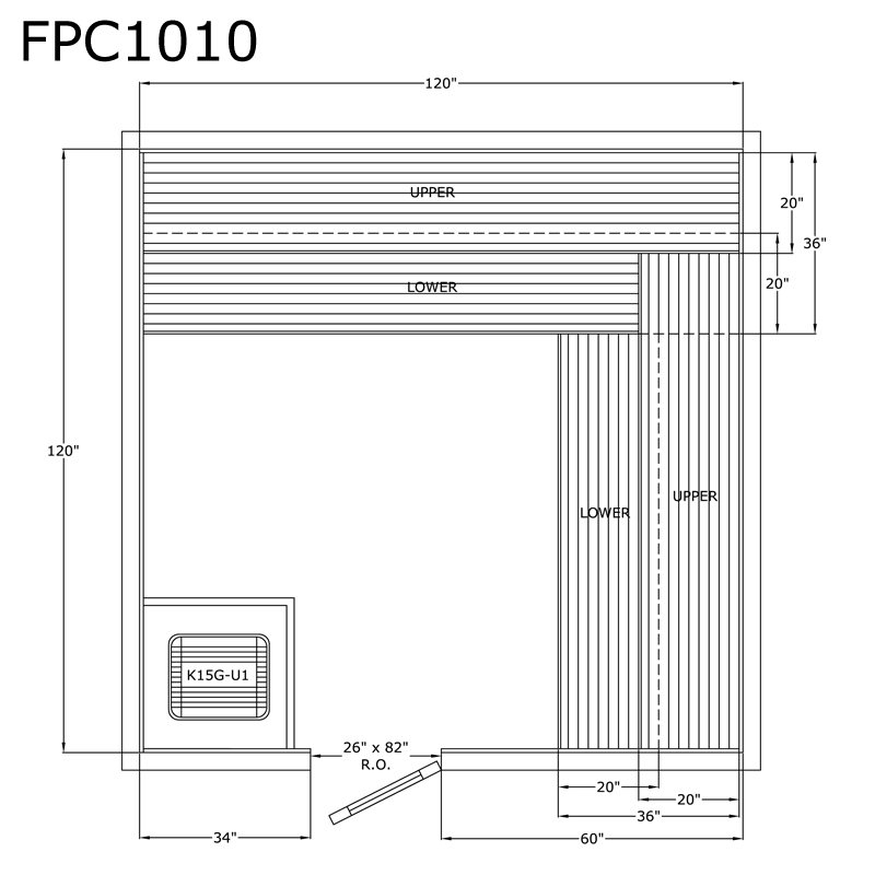 Finlandia Sauna 10' x 10' x 7' Pre-Cut Sauna Kit