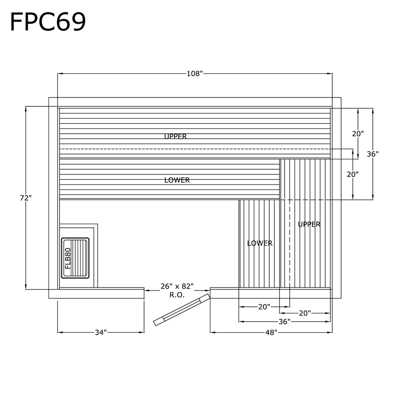 Finlandia Sauna 6' x 9' x 7' Pre-Cut Sauna Kit Standard Option / 7 Foot Tall / No Backrest,Standard Option / 7 Foot Tall / Backrest + $386.10,Standard Option / 7 Foot Tall / Backrest & Skirts +1706.10,Standard Option / 8 Foot Tall + $425.70 / No Backrest,