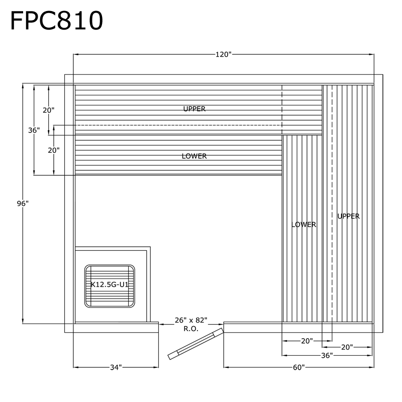 Finlandia Sauna 8' x 10' x 7' Pre-Cut Sauna Kit Standard Option / 7 Foot Tall / No Backrest,Standard Option / 7 Foot Tall / Backrest + $429.00,Standard Option / 7 Foot Tall / Backrest & Skirts + $1869.00,Standard Option / 8 Foot Tall + $510.84 / No Backre