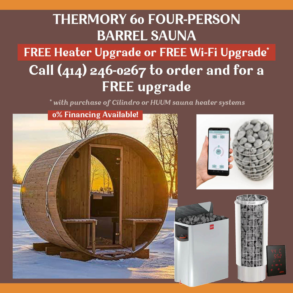 Thermory Barrel Sauna 60 DIY Kit with Porch and Window 4 Person Sauna Builder Thermally Modified Spruce Thermory FSB_Thermory60_proof2.jpg