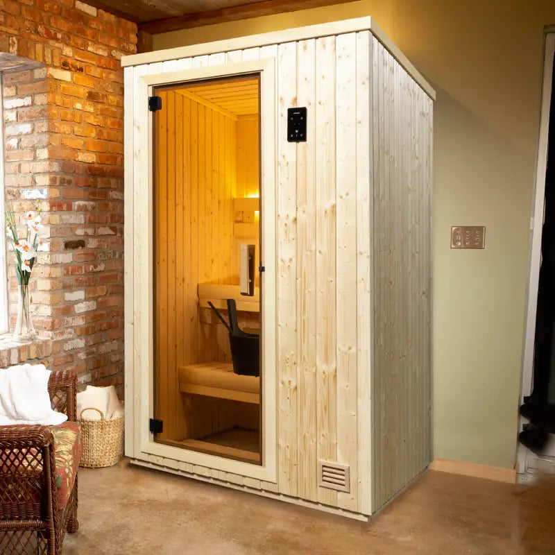 Finnleo NorthStar Indoor Sauna NSI-44 (48x48x80), Piccolo Mini 1.7 kW, floor included,NSI-44 (48x48x80), Piccolo Mini 2.2 kW, floor included Finnleo FinnleoNorthStar44IndoorSauna00_f4df7041-8ae7-4cfb-bd63-9aec36da0a5e.webp