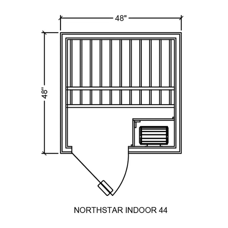 Finnleo NorthStar Indoor Sauna NSI-44 (48x48x80), Piccolo Mini 1.7 kW, floor included,NSI-44 (48x48x80), Piccolo Mini 2.2 kW, floor included,NSI-46 (48x72x84), Designer SL2 4.5 kW, 1 window,NSI-56 (60x72x84), Designer SL2 6.0 kW, 1 window,NSI-57 (60x84x84), Designer SL2 6.0 kW, 2 windo Finnleo FinnleoNorthStar44IndoorSauna03_66cf34c8-3bc9-40ee-bcee-bccae1586915.webp