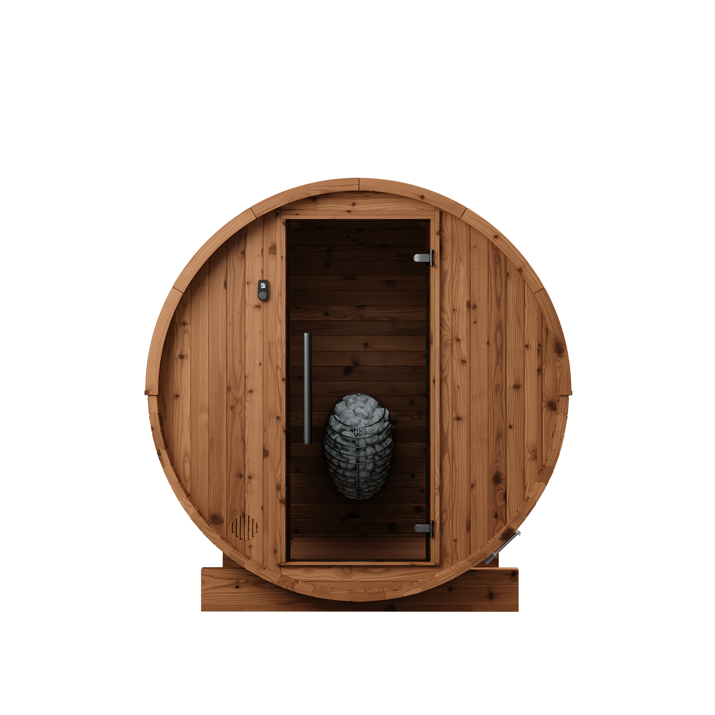 Thermory 2 Person Barrel Sauna No 55 DIY Kit Thermally Modified Spruce Thermory Front_85989414-f6e7-4007-9e8f-ac6485cdac8e.png