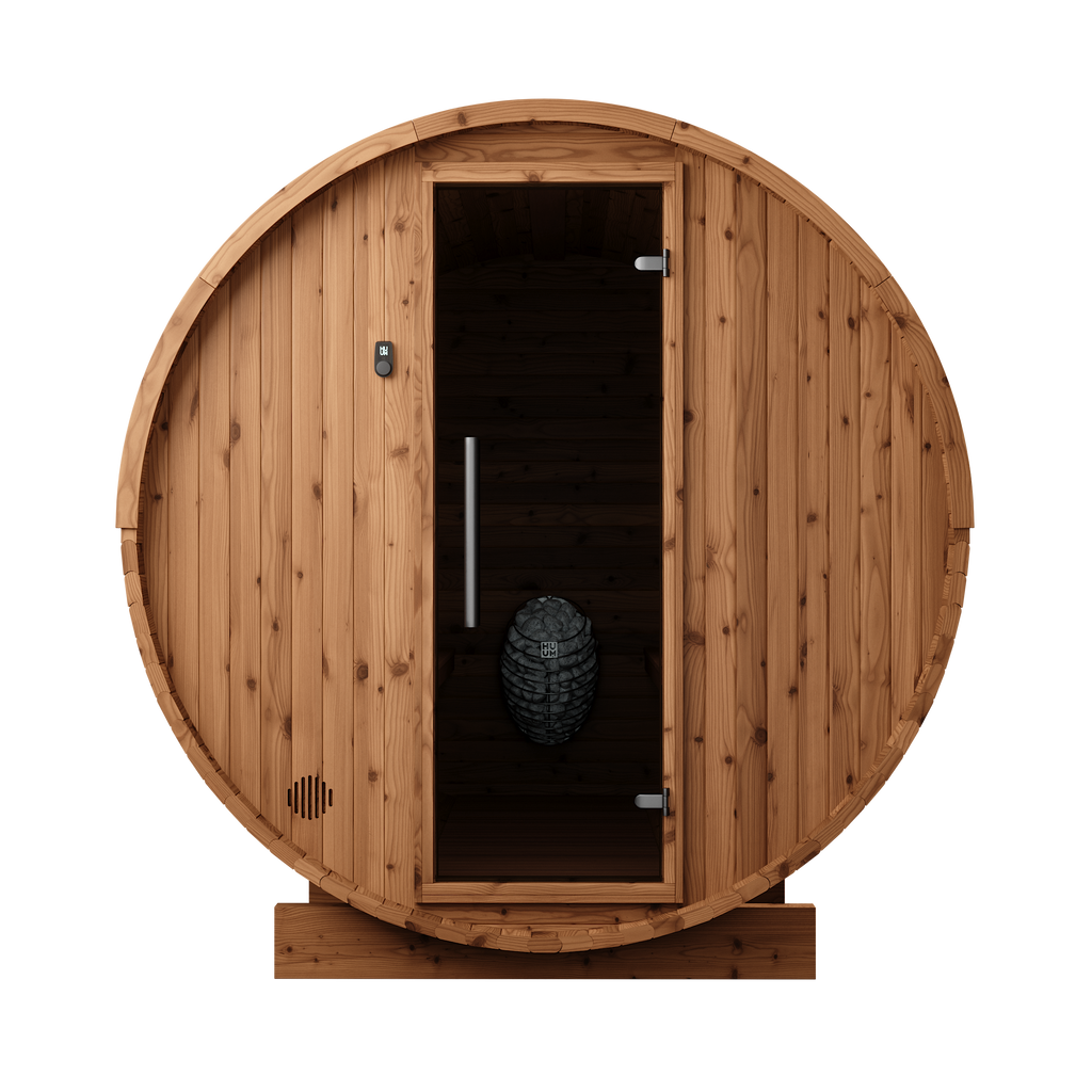 Thermory 8 Person Barrel Sauna No 85 DIY Kit Thermally Modified Spruce Thermory Front_448f3400-9187-4ab9-8df8-332376a907c4.png