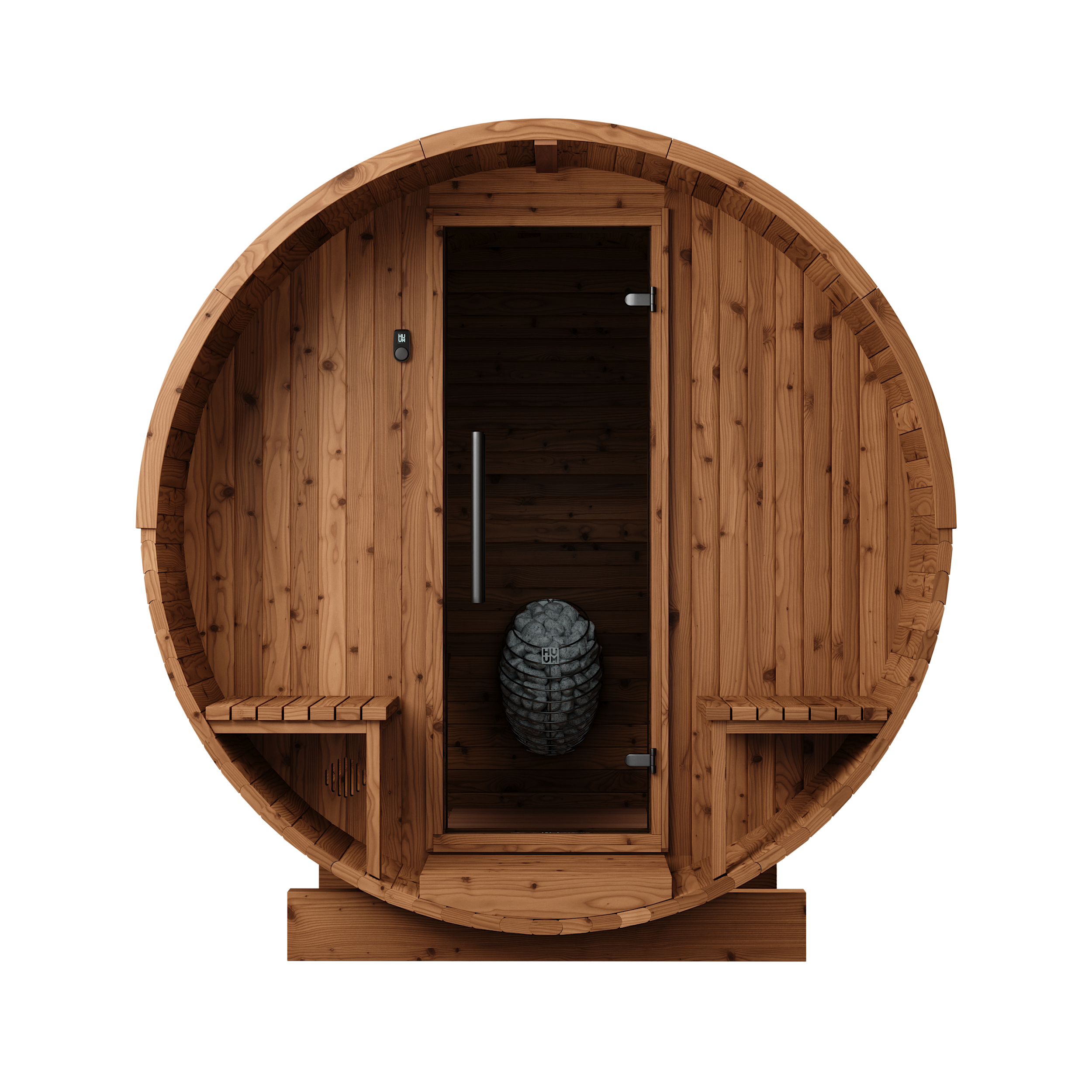 Thermory 4 Person Barrel Sauna No 61 DIY Kit with Porch Thermally Modified Spruce Thermory Front_adb55bb1-25af-420b-bcbf-186dda4afaf2.png