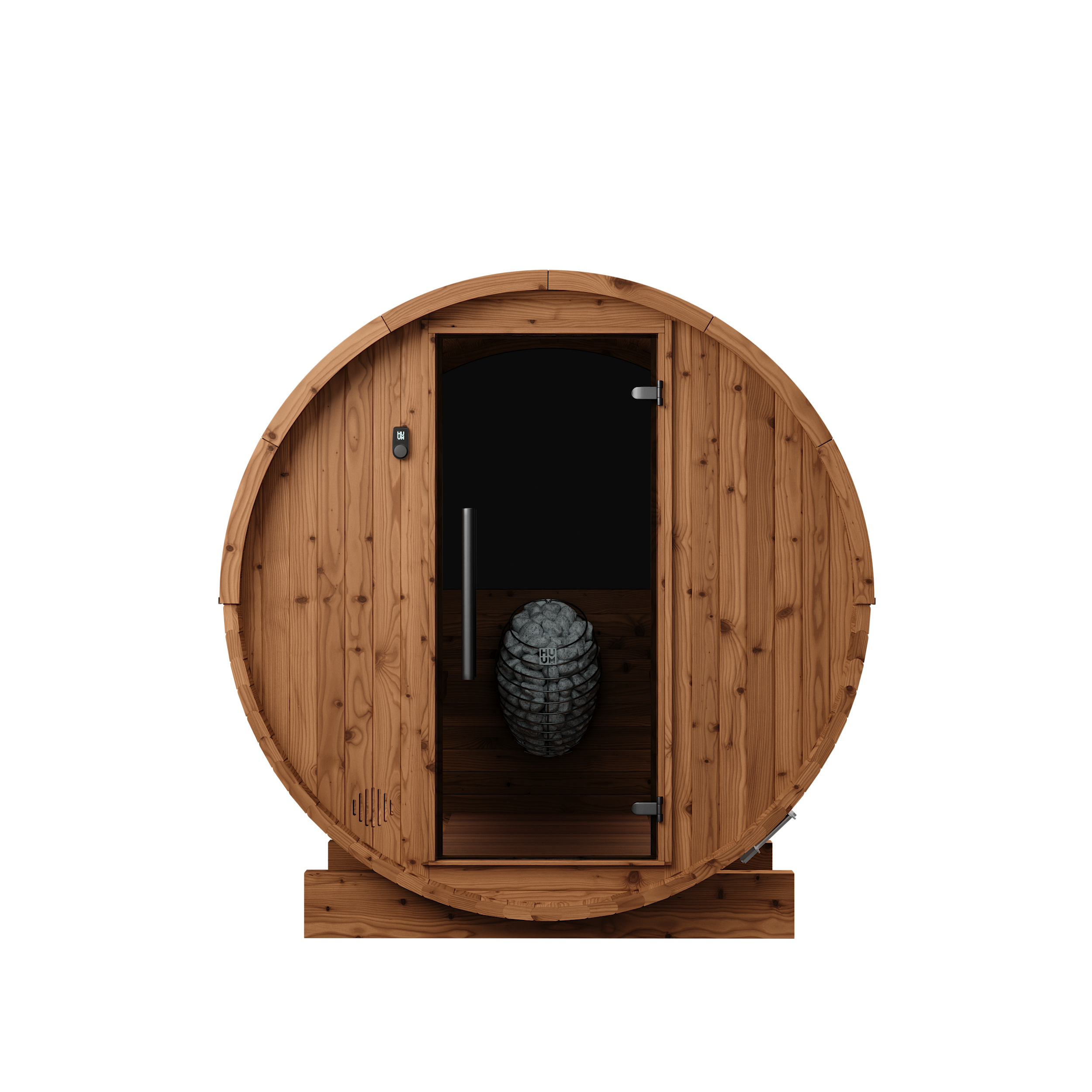 Thermory 6 Person Barrel Sauna No 50 DIY Kit with Window Thermally Modified Spruce Thermory Front_c9a0e7b7-54df-4ede-bfc4-48d654001743.png