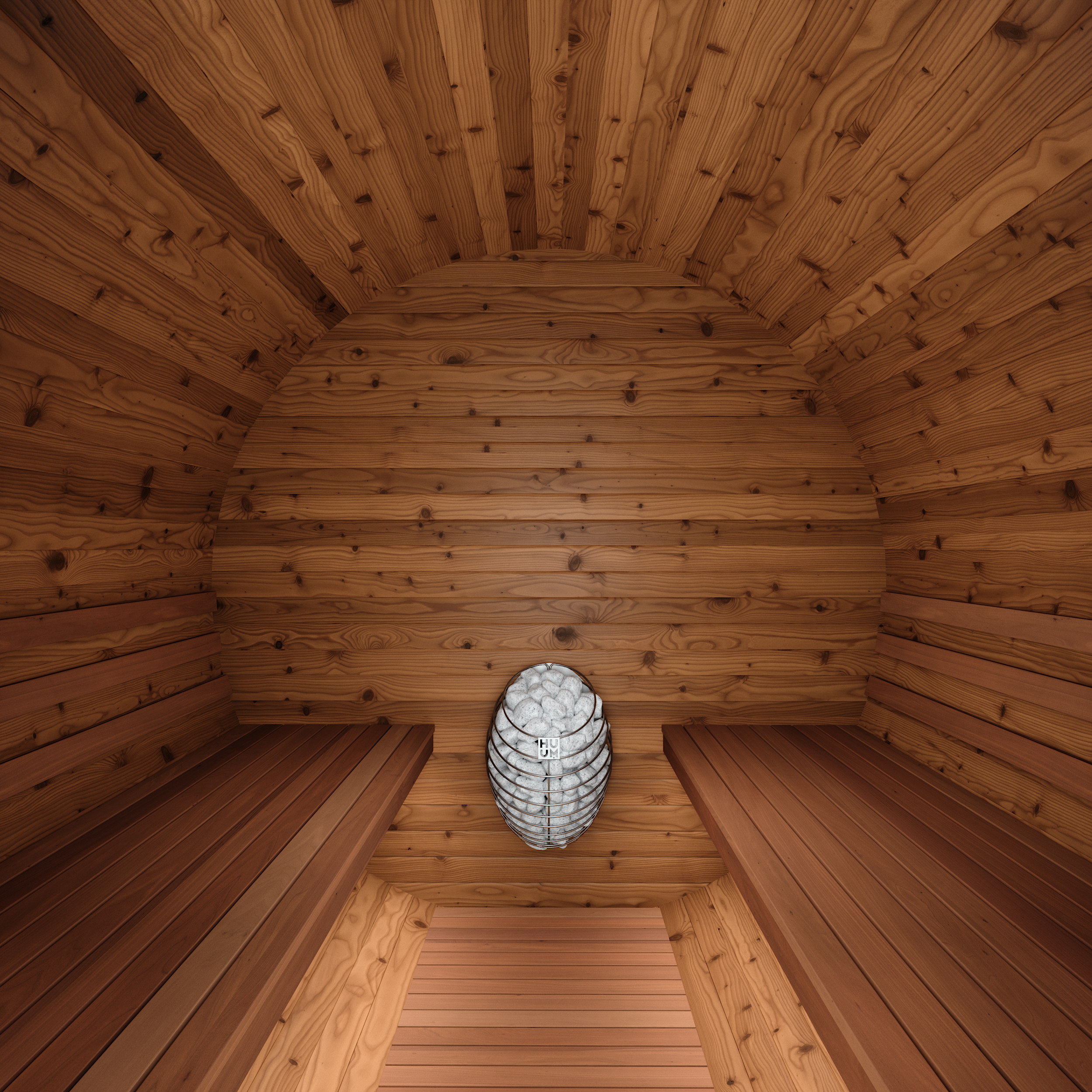 Thermory Barrel Sauna 63 DIY Kit 6 Person Sauna Builder Thermally Modified Spruce Thermory Front_indoor_bf805939-728e-4eda-889b-ecb226596bca.png