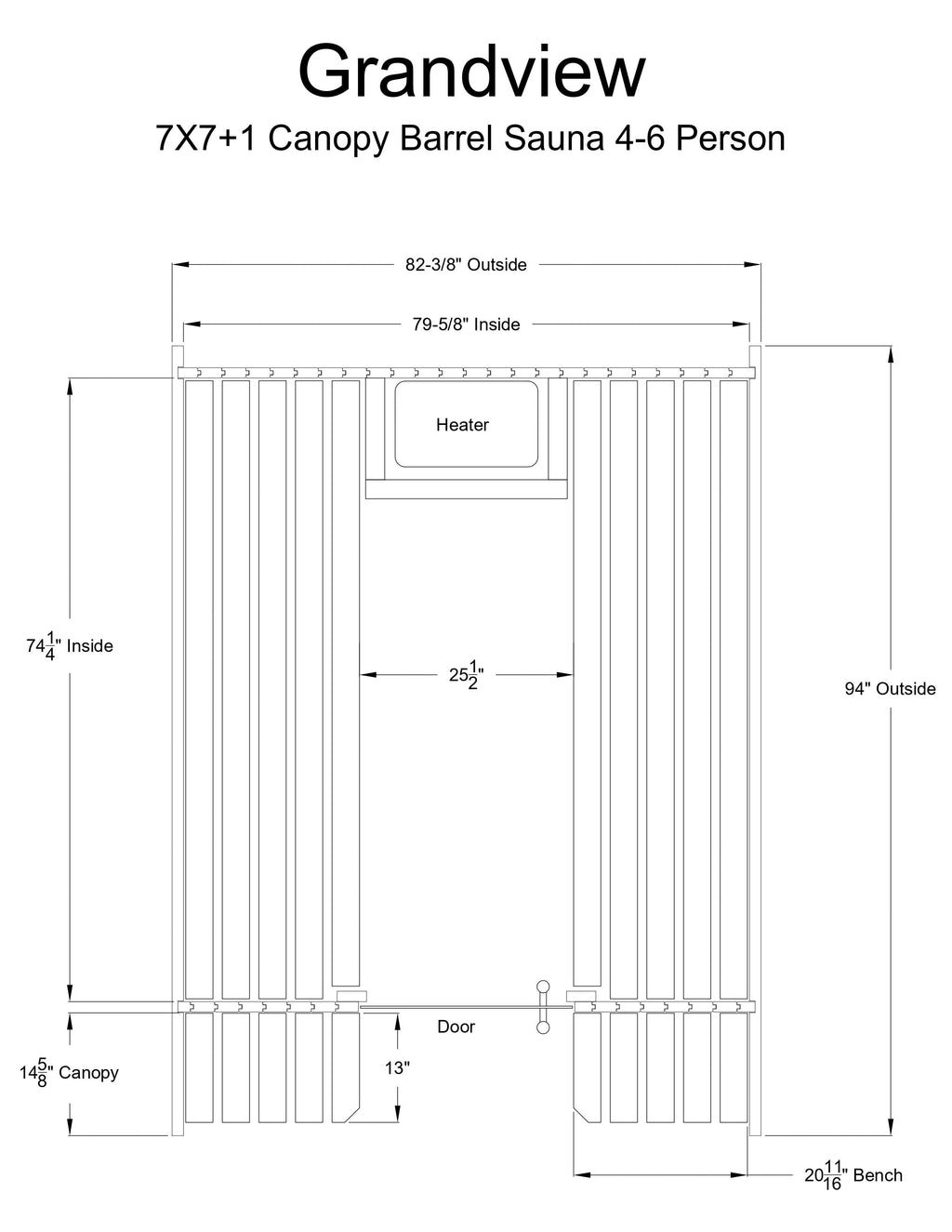 Almost Heaven Grandview 6 Person Canopy Barrel Sauna - photo 12