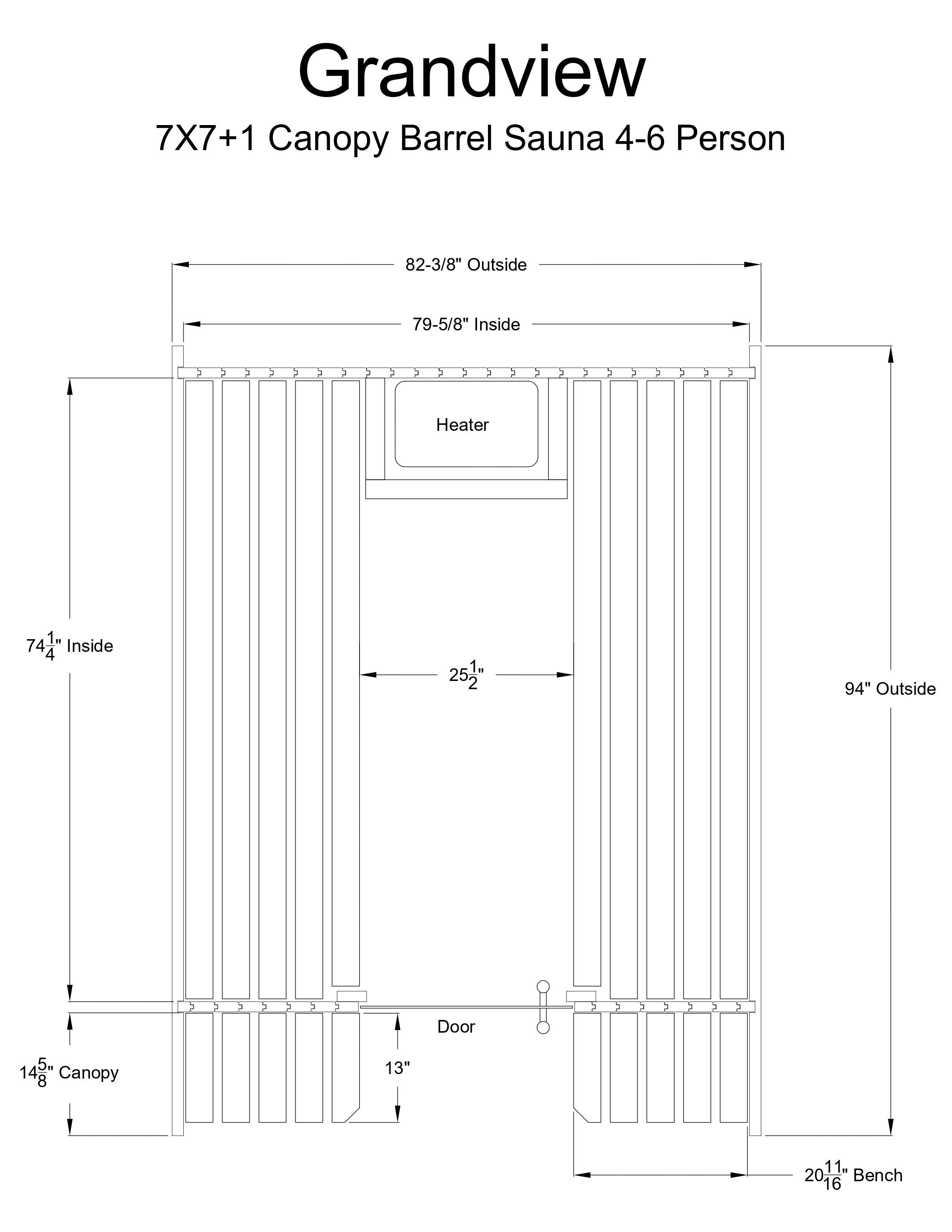 Almost Heaven Grandview 6 Person Canopy Barrel Sauna - photo 12