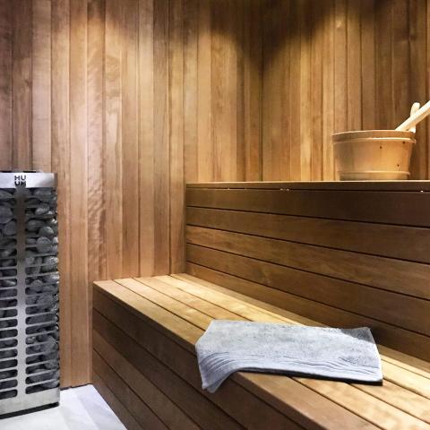 HUUM STEEL Mini 3.5 Electric Sauna Heater(123-212cf) 240V 1PH / 123 to 212 cubic feet HUUM HUUM_Steel_Heater_Installed_1_42807327-1309-4852-b86a-e75339546780.jpg