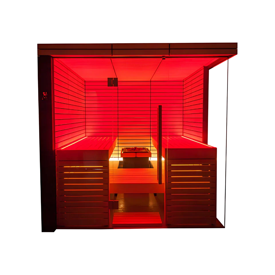 Harvia Lindea View Luxury 4-6 Person | Thermo Wood Reversible Sauna | With Virta 9KW Heater