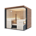 Harvia Lindea View Luxury 4-6 Person | Thermo Wood Reversible Sauna | With Virta 9KW Heater