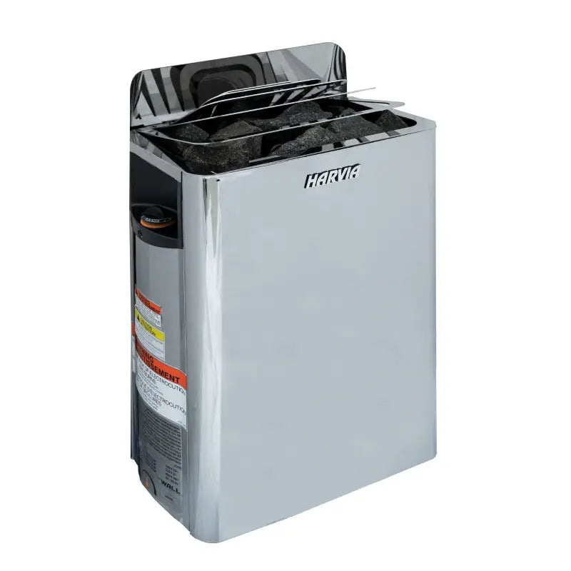 Harvia Wall Sauna Heater 6kw Stainless Steel with Built-In Controls (170-300CF) Wall Just Heater / Stainless Steel,Wall With Stones / Stainless Steel Harvia HarviaWall6KW00.webp