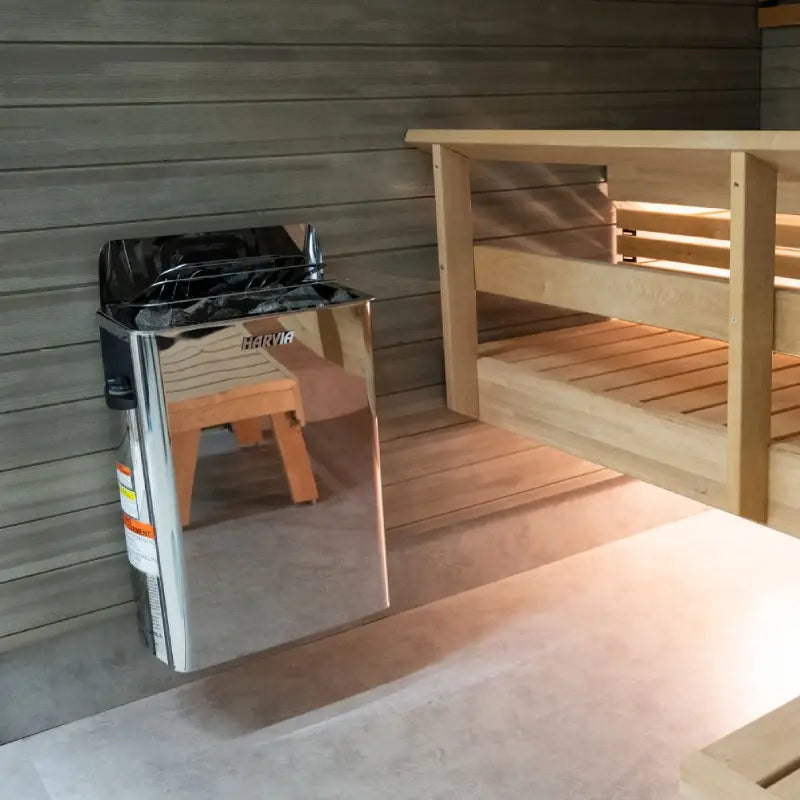 Harvia Wall Sauna Heater 8kw Stainless Steel with Built-In Controls (250-425CF) Wall Just Heater / Stainless Steel,Wall With Stones / Stainless Steel,Wall Just Heater / Black Steel,Wall With Stones / Black Steel Harvia HarviaWall8KW02.webp