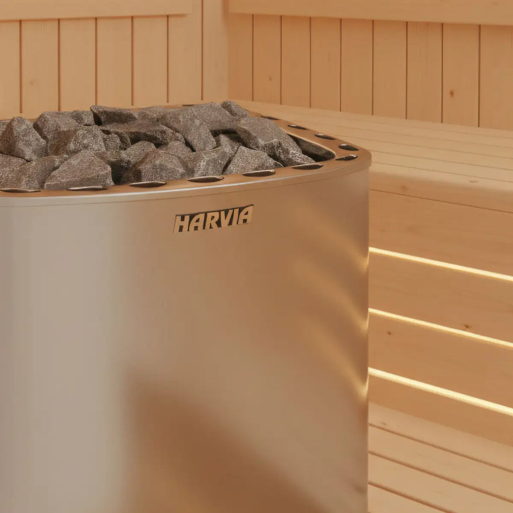 Harvia Club Sauna Heater Close-up - Finnish Sauna Builders