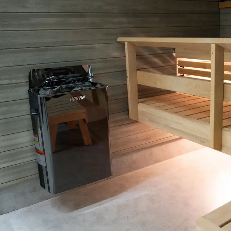 Harvia Wall Sauna Heater 8kw Stainless Steel with Built-In Controls (250-425CF)