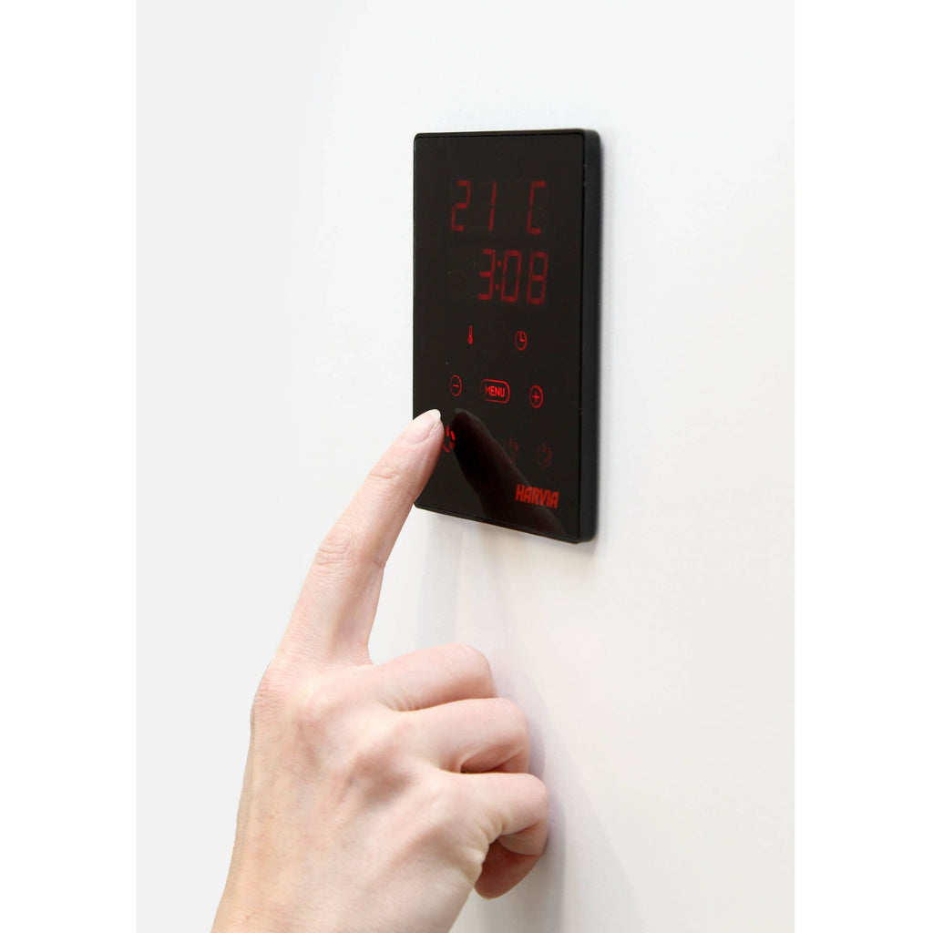 Harvia KIP30W Stainless Steel 3KW Heater Deluxe with Stones and Digital Control 240V 1PH,208V 1PH Harvia Harvia_Xenio_CX170_control_panel_installed.jpg