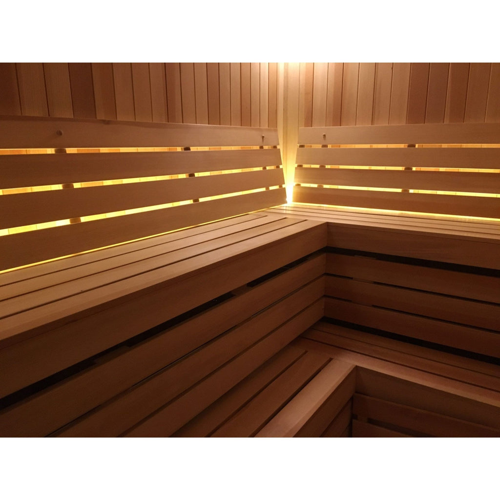 Finnish Sauna Builders 8' x 8' x 7' Pre-Cut Sauna Kit Option 1 / 7 Foot Tall / No Backrest,Option 1 / 7 Foot Tall / Backrest + $343.20,Option 1 / 8 Foot Tall + $454.08 / No Backrest,Option 1 / 8 Foot Tall + $454.08 / Backrest + $343.20,Option 2 / 7 Foot T