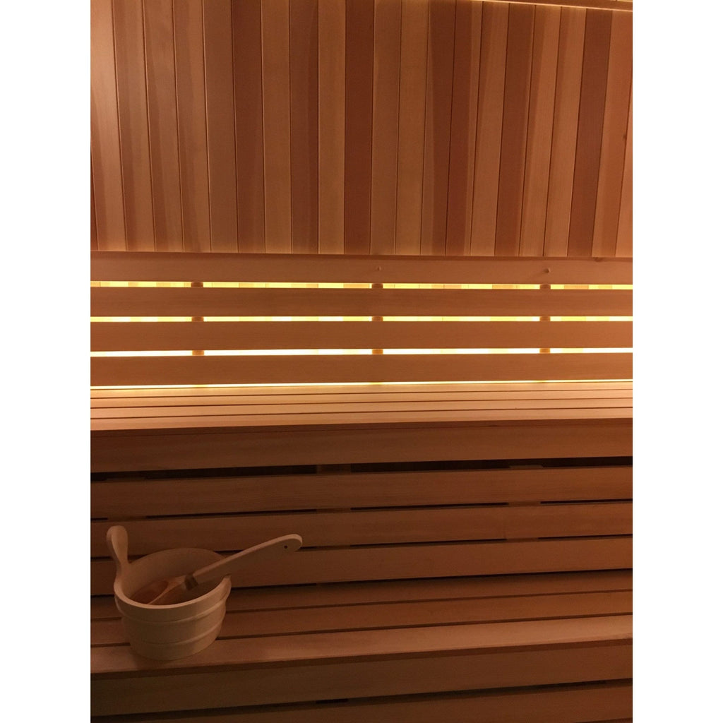 Finnish Sauna Builders 5' x 7' x 7' Pre-Cut Sauna Kit Option 1 / 7 Foot Tall / No Backrest,Option 1 / 7 Foot Tall / Backrest - $300.30,Option 1 / 8 Foot Tall + $340.56 / No Backrest,Option 1 / 8 Foot Tall + $340.56 / Backrest - $300.30,Option 2 / 7 Foot T