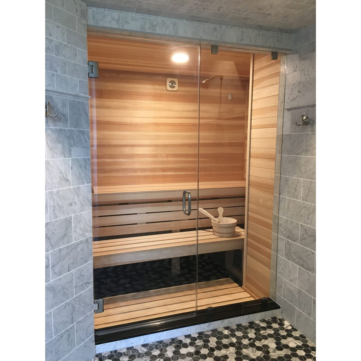 Finnish Sauna Builders 9' x 11' x 7' Pre-Built Indoor Sauna Kit