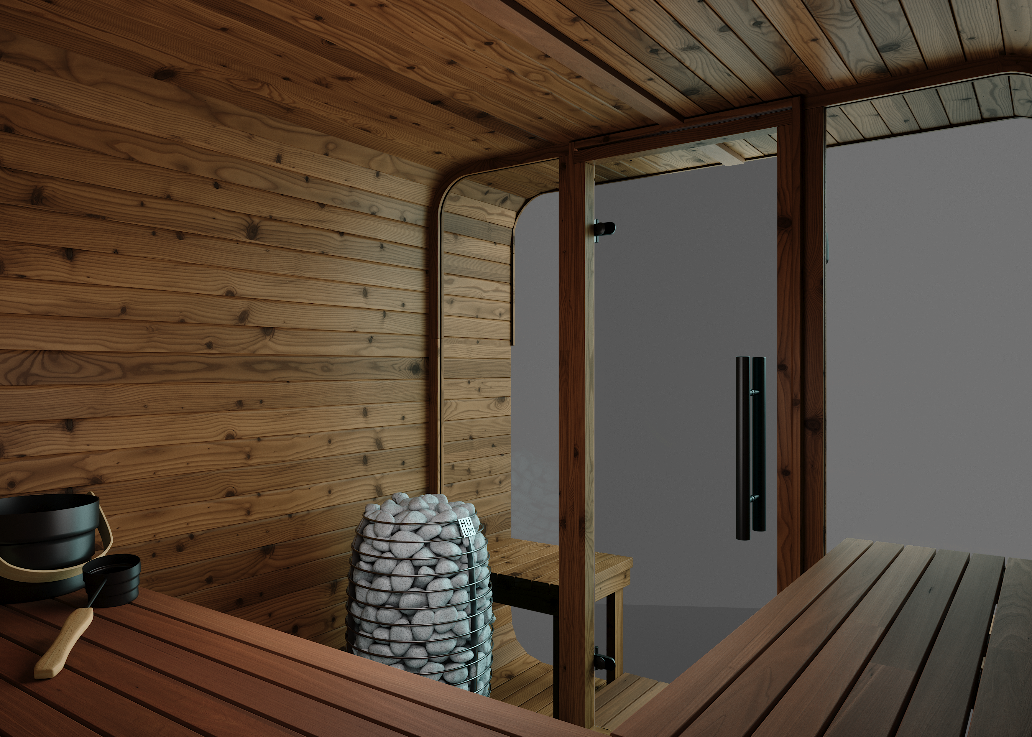 Thermory 4 Person Square Sauna No 42 DIY Kit with Terrace and Window Thermally Modified Spruce Thermory Indoor_right_f6870078-f59d-4559-b818-187bb366afa3.png