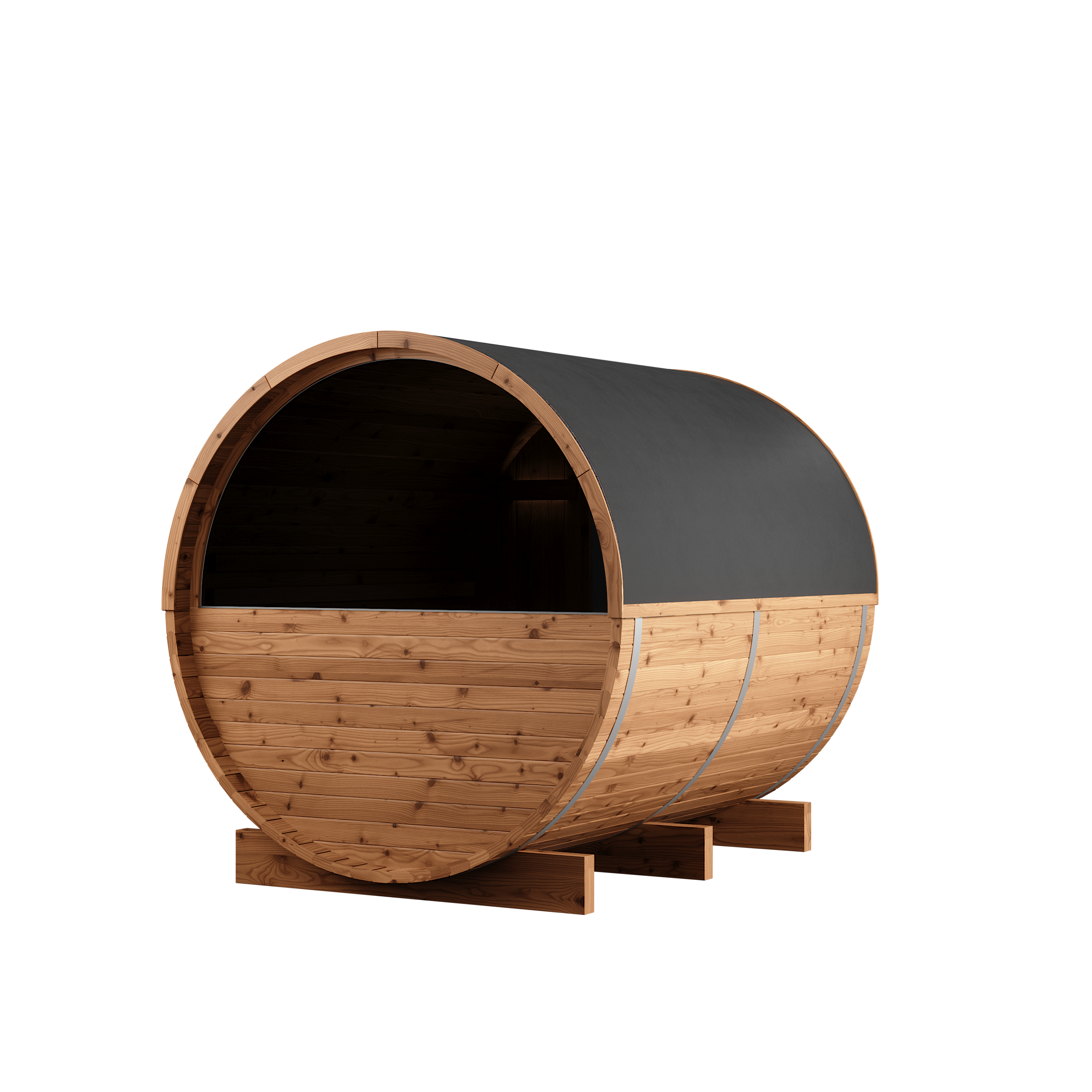 Thermory 6 Person Barrel Sauna No 50 DIY Kit with Window Thermally Modified Spruce Thermory Left_PVC_8862f50c-1ed1-4a5f-943c-b8656bf29f08.png