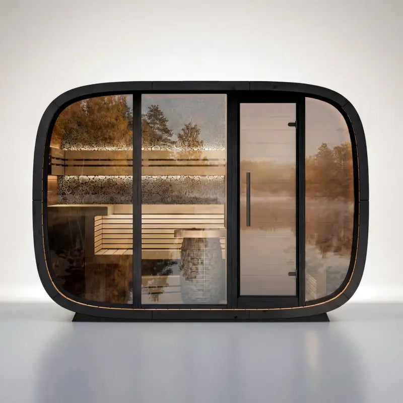 Leil Round Cube Double Outdoor Sauna