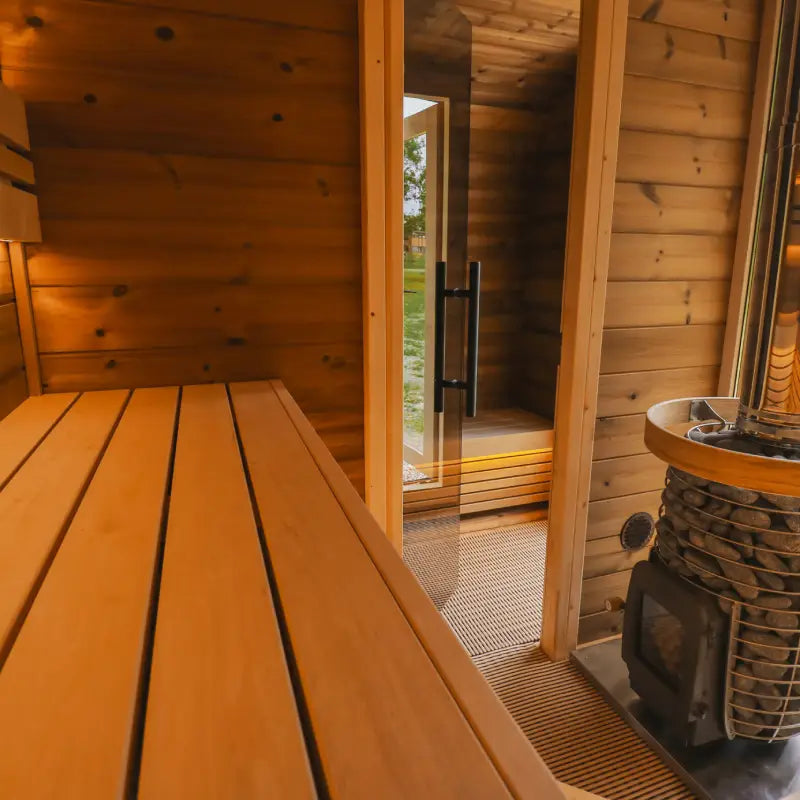 Leil Round Cube Double Outdoor Sauna